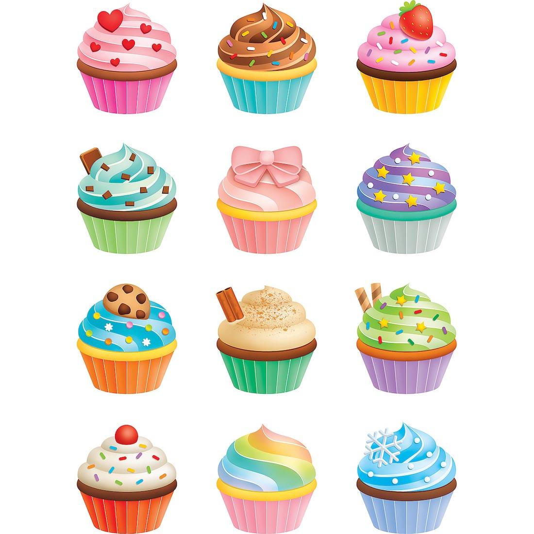 12 Cupcakes Mini Accents By Teacher Created Resources