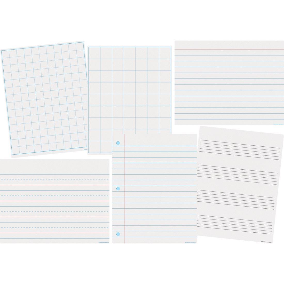 Paper & Grids Write-On/Wipe-Off Chart Set By Teacher Created Resources