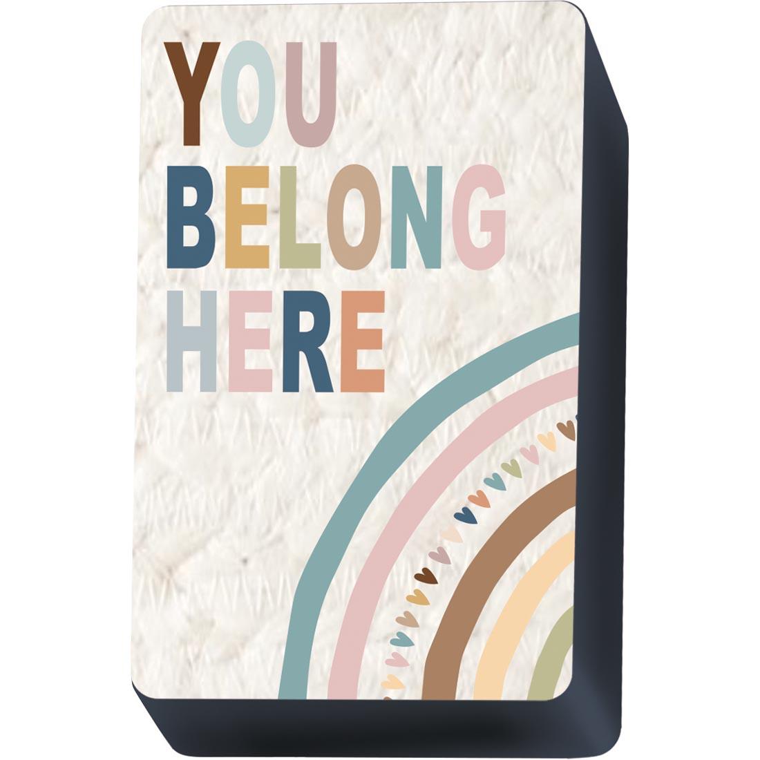 Magnetic Whiteboard Eraser that says You Belong Here from the Everyone Is Welcome collection by Teacher Created Resources
