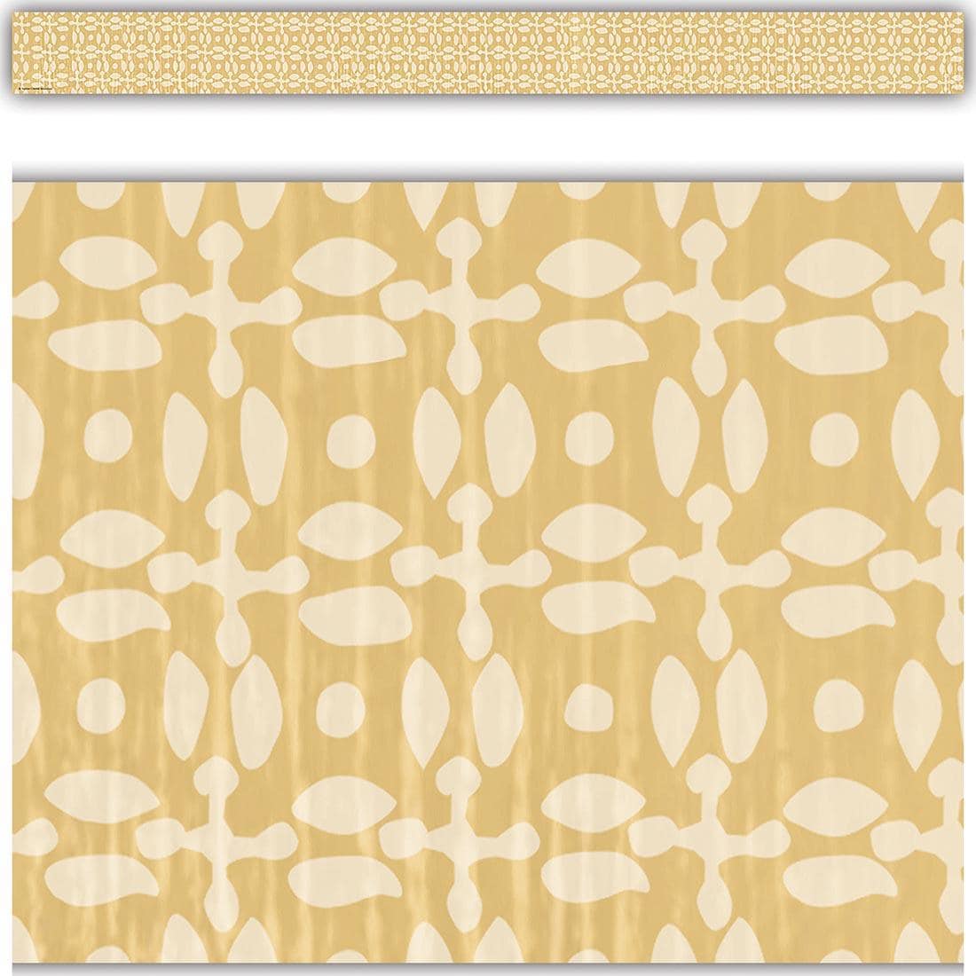 closeup plus a complete strip of Buttercup Straight Border Trim from the Classroom Cottage collection by Teacher Created Resources