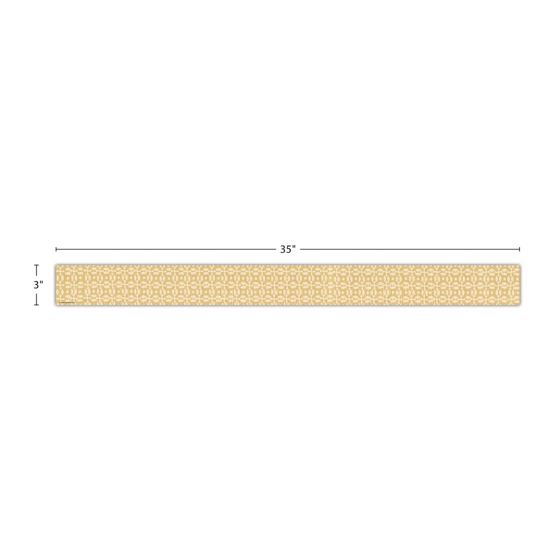 strip of Buttercup Straight Border Trim from the Classroom Cottage collection by Teacher Created Resources labeled with the measurements 35" x 3"