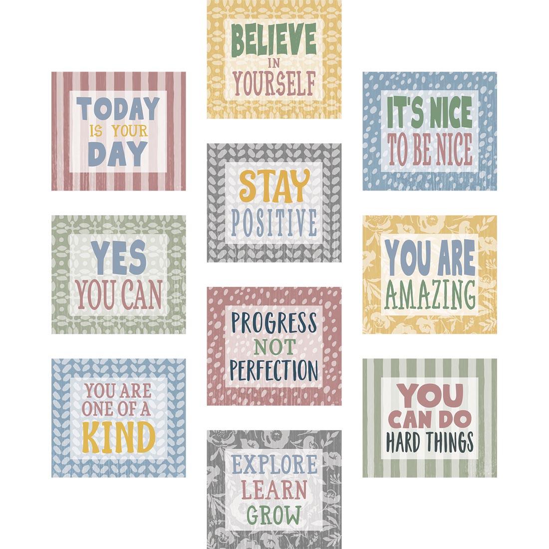 Positive Sayings Accents from the Classroom Cottage collection by Teacher Created Resources