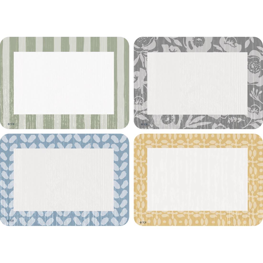 four Name Tags / Labels from the Classroom Cottage collection by Teacher Created Resources