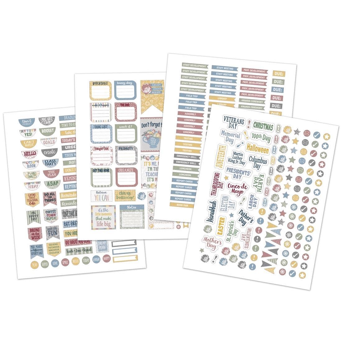 sticker sheets from the Teacher Planner from the Classroom Cottage collection by Teacher Created Resources