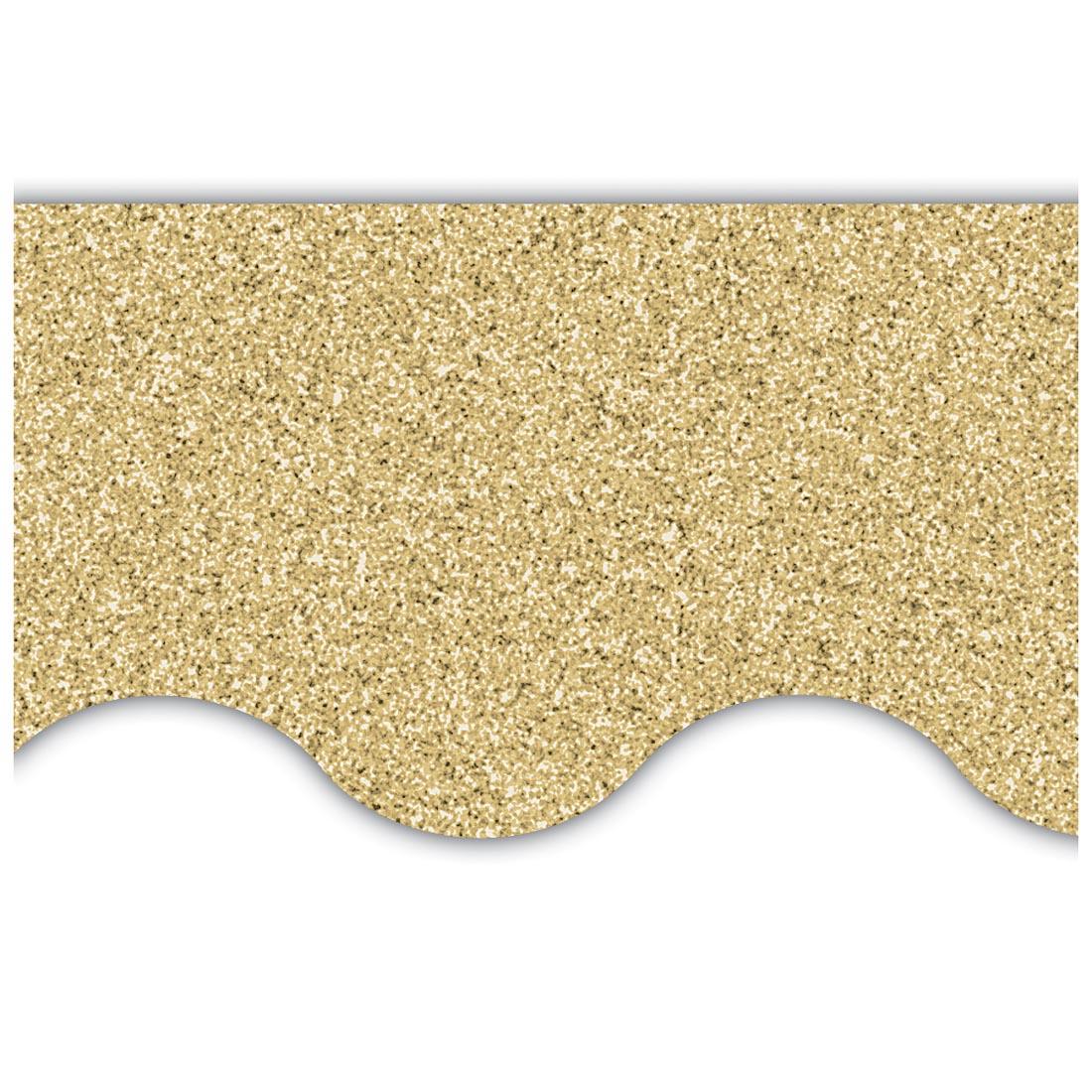 closeup of the Gold Glitz Scalloped Border Trim By Teacher Created Resources