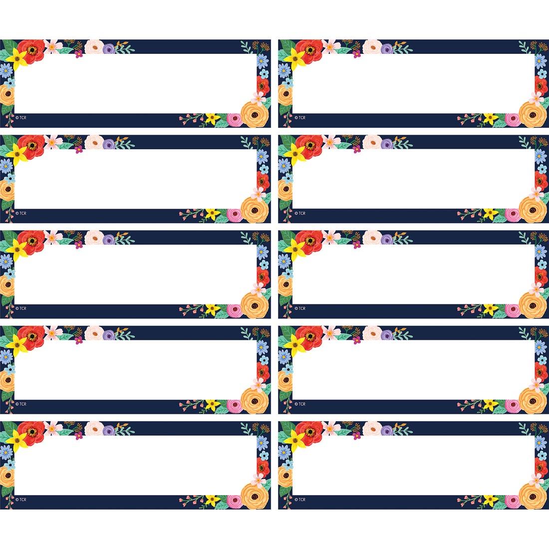 10 Magnetic Labels from the Wildflowers collection by Teacher Created Resources