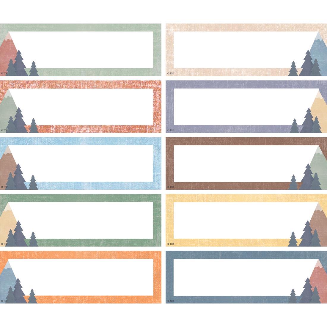 10 Magnetic Labels from the Moving Mountains collection by Teacher Created Resources