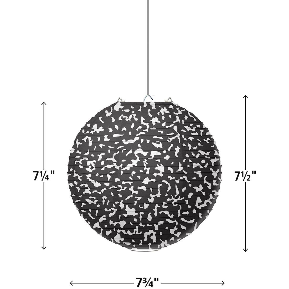 a Composition Hanging Paper Lantern from the Cool For School collection by Teacher Created Resources labeled with measurements 7-1/4" to 7-3/4"