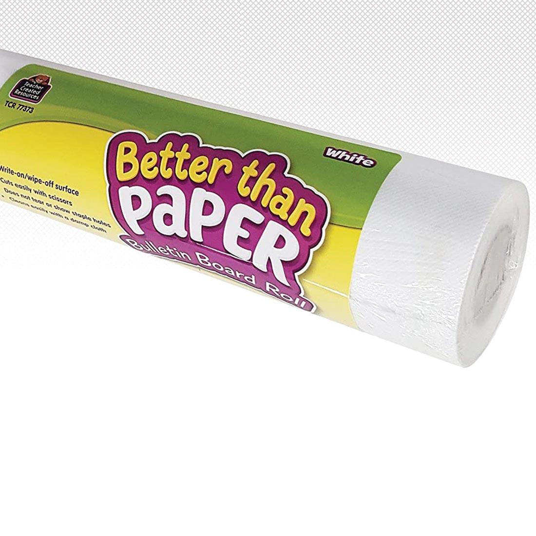 White Better Than Paper Bulletin Board Roll with it shown in use in the background