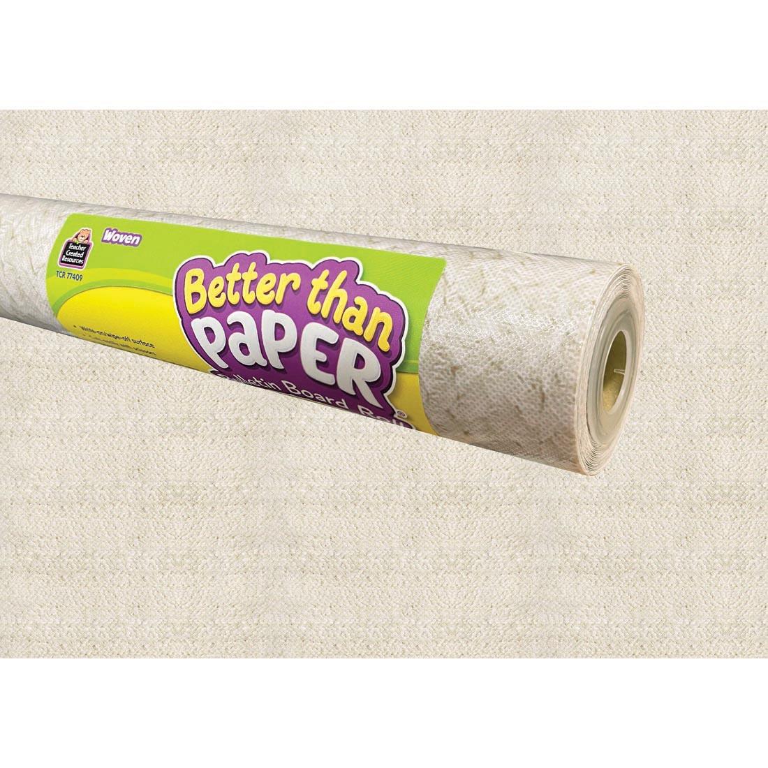 Woven Design Better Than Paper Bulletin Board Roll with it shown in use in the background