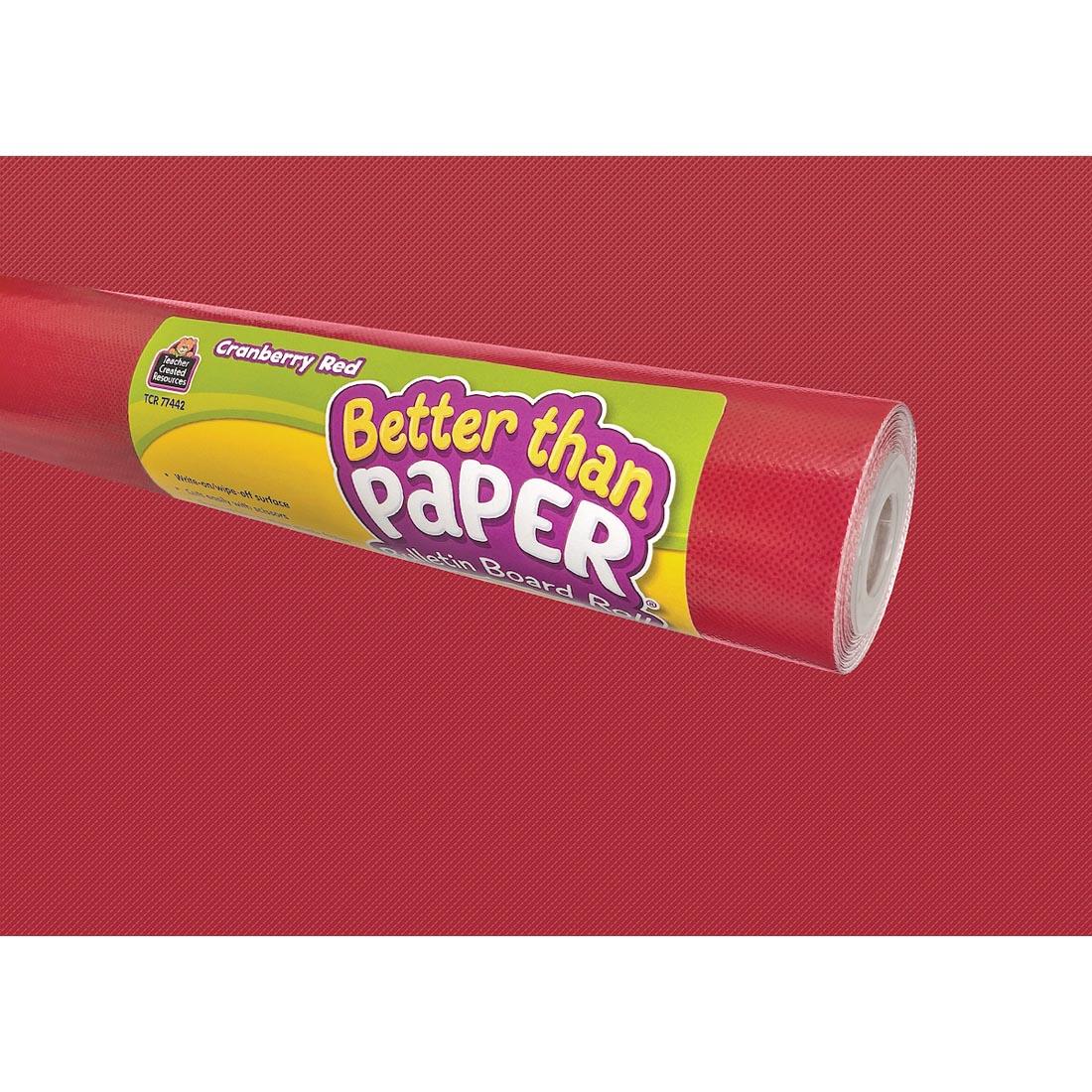 roll of Cranberry Red Better Than Paper Bulletin Board Covering with the covering as the background