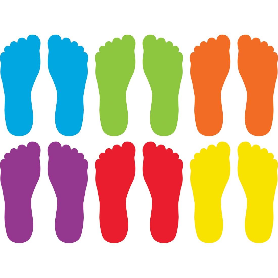 Six sets of 7" Colorful Footprints Spot On Carpet Markers by Teacher Created Resources