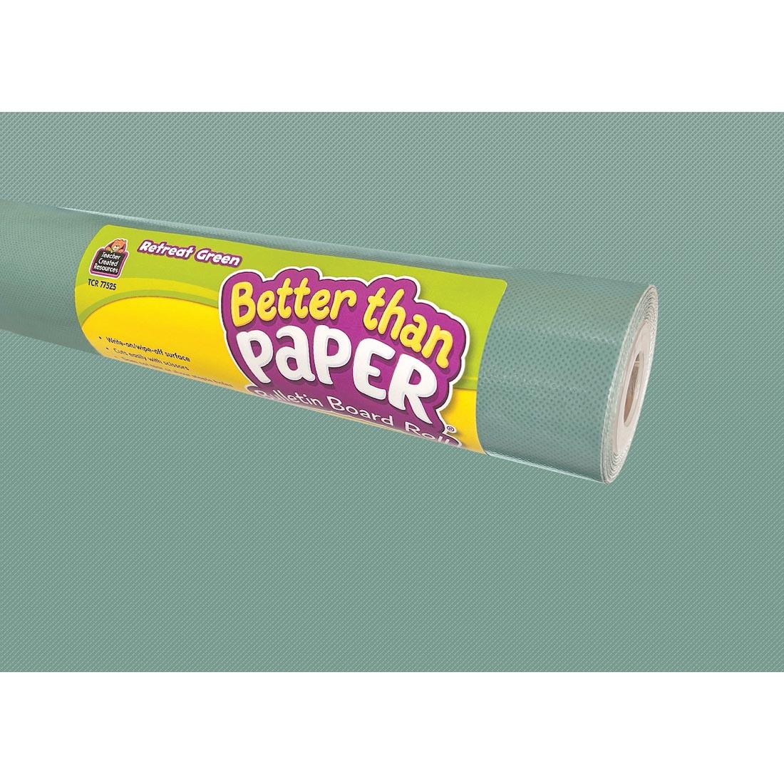 roll of Retreat Green Better Than Paper Bulletin Board Covering with the covering as the background
