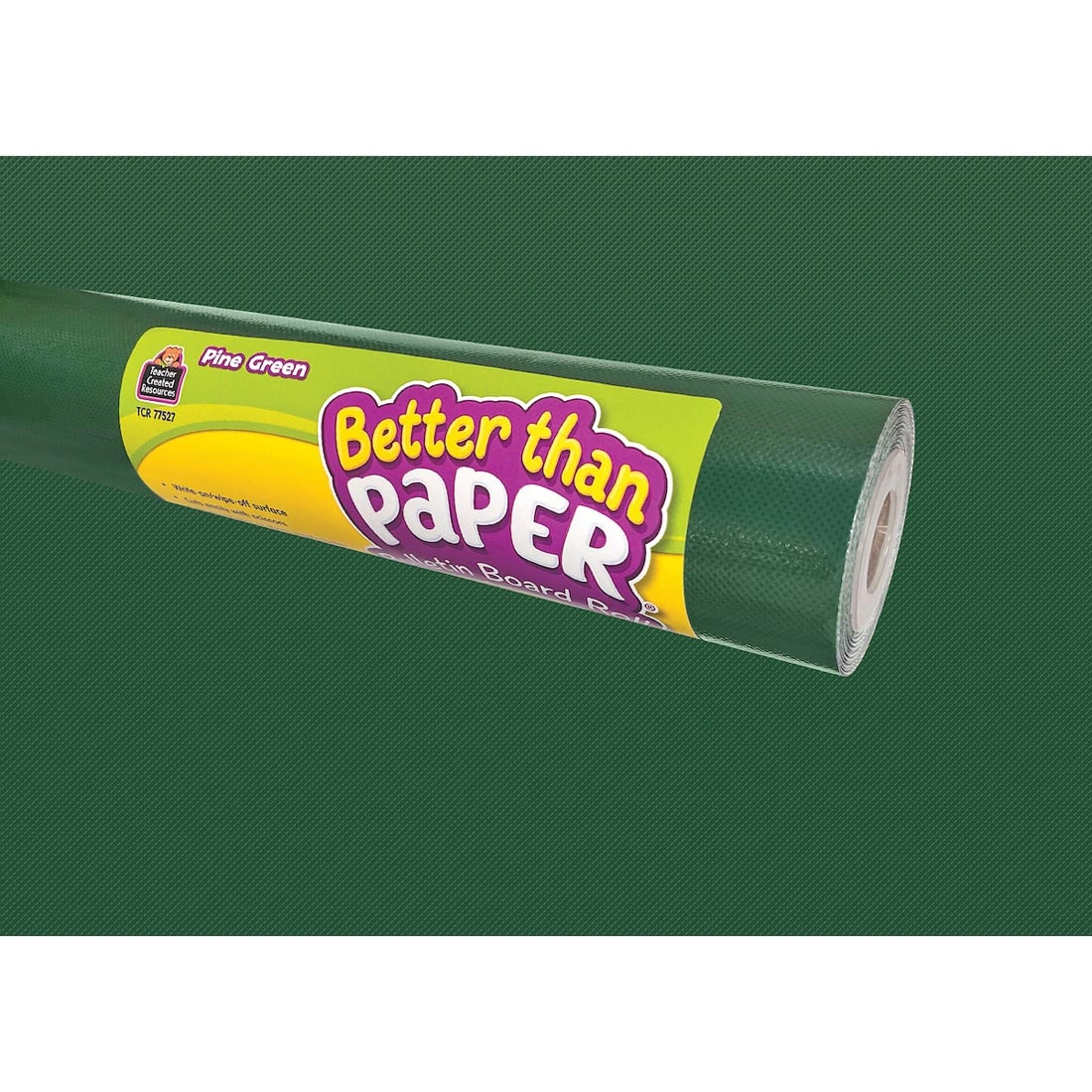 roll of Pine Green Better Than Paper Bulletin Board Covering with the covering as the background