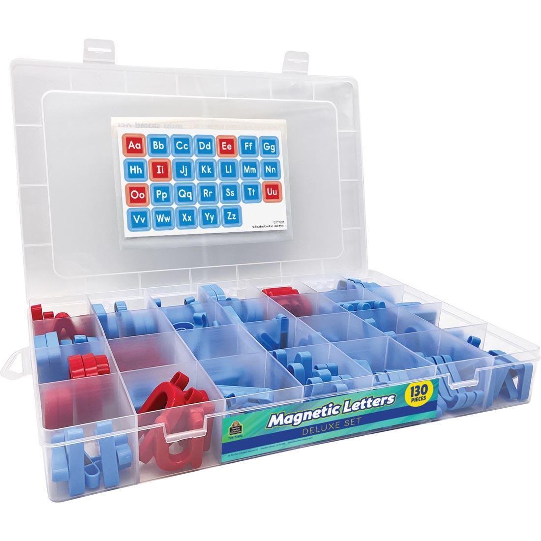 full case of Magnetic Letters Deluxe Set By Teacher Created Resources with lid open