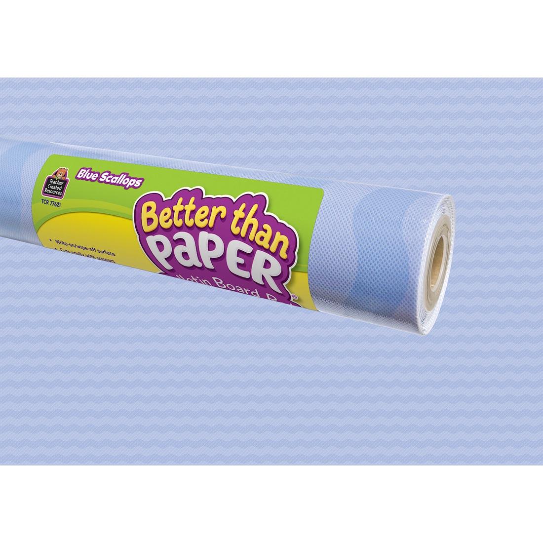 Blue Scallops Better Than Paper Bulletin Board Roll from the Color Crush collection by Teacher Created Resources