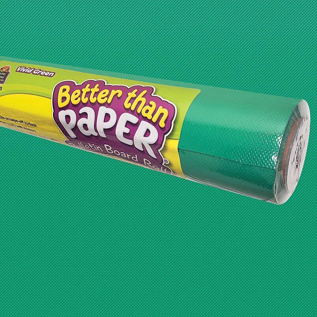 Vivid Green Better Than Paper Bulletin Board Roll with it shown in use in the background
