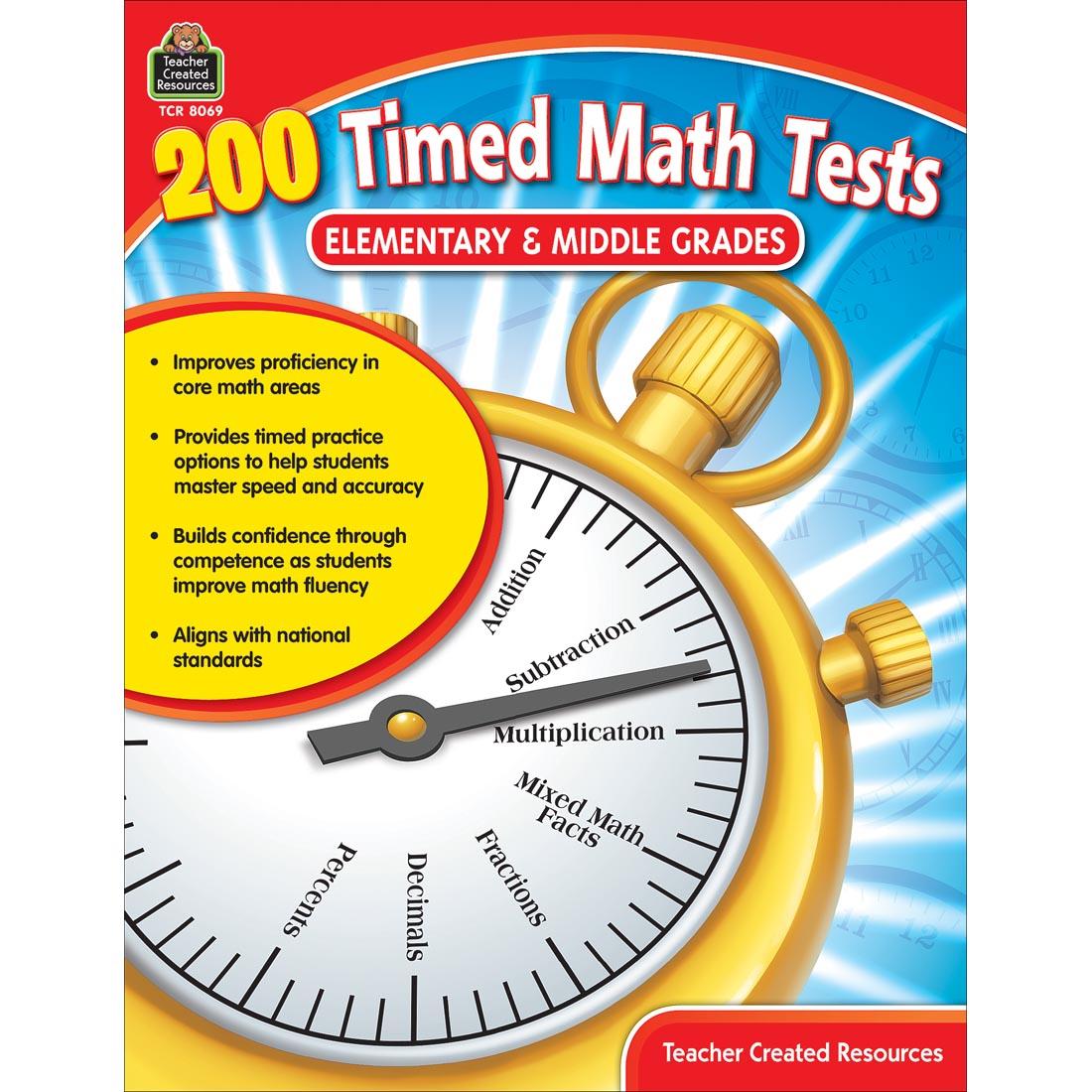 200 Timed Math Tests Elementary & Middle Grades