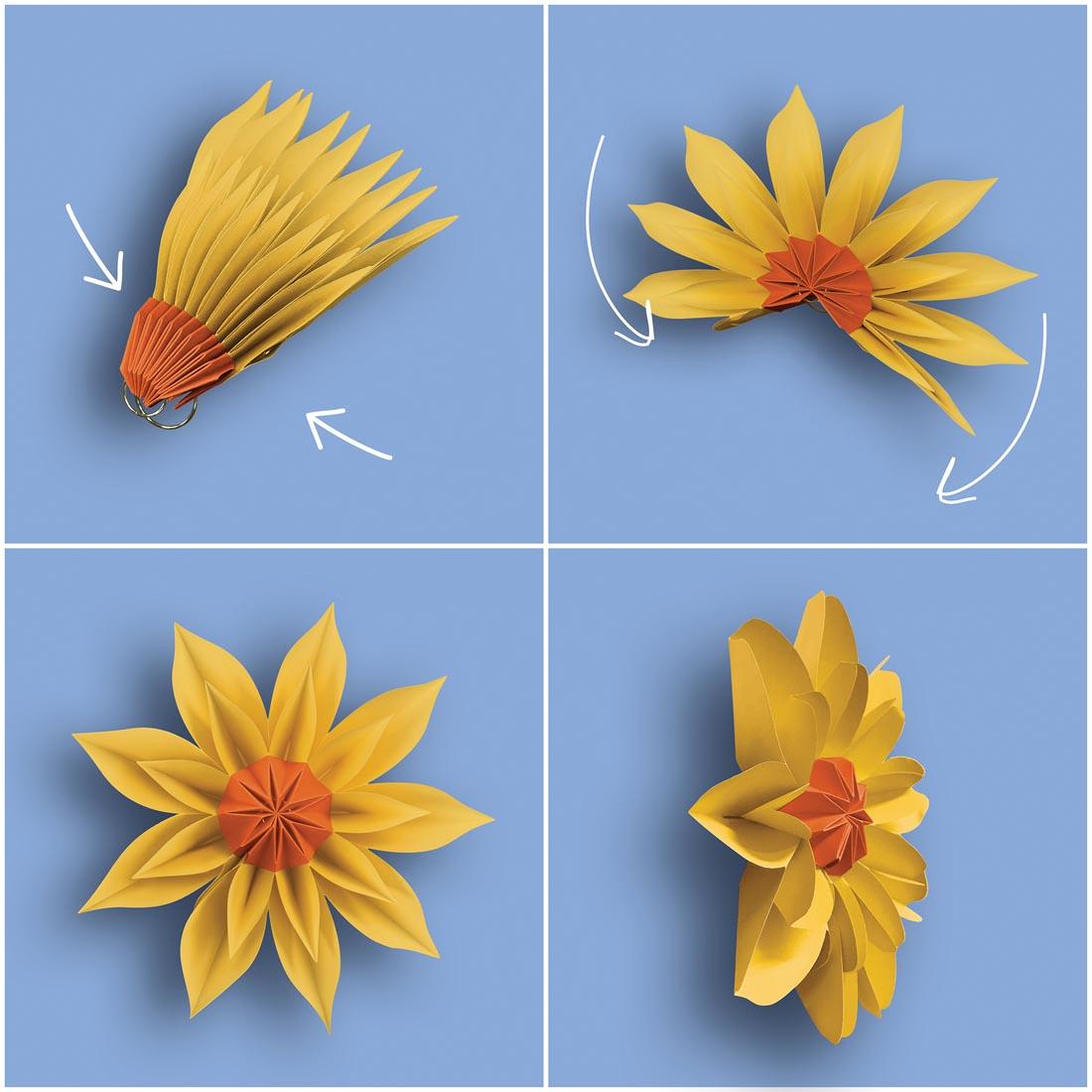 diagram for assembling Paper Flowers from the Wildflowers collection by Teacher Created Resources