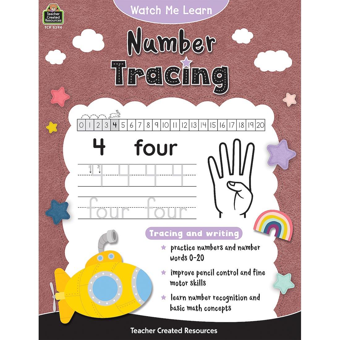 front cover of book Watch Me Learn: Number Tracing By Teacher Created Resources