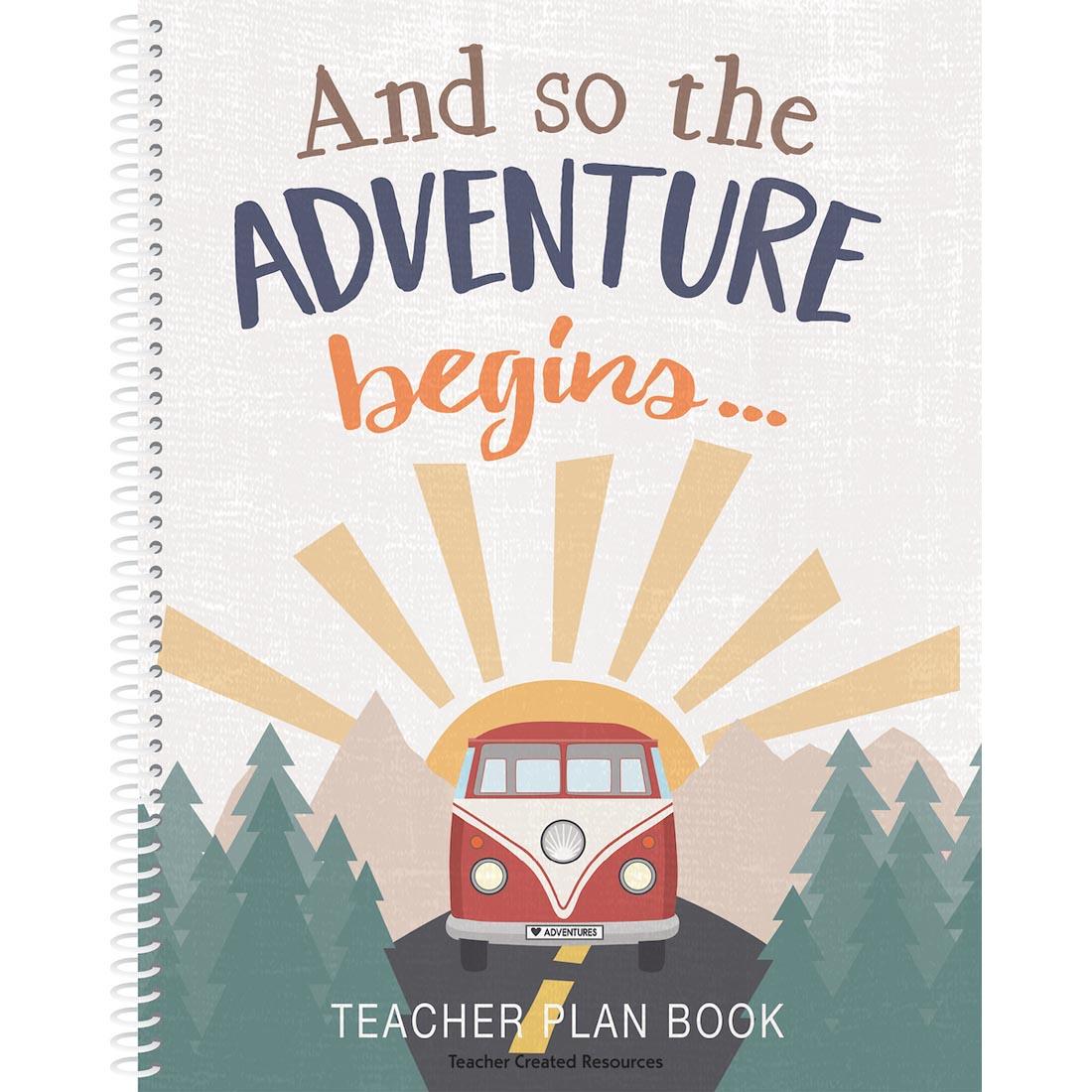 front cover of the Road Trip Teacher Plan Book from the Moving Mountains collection by Teacher Created Resources that has text And so the adventure begins...