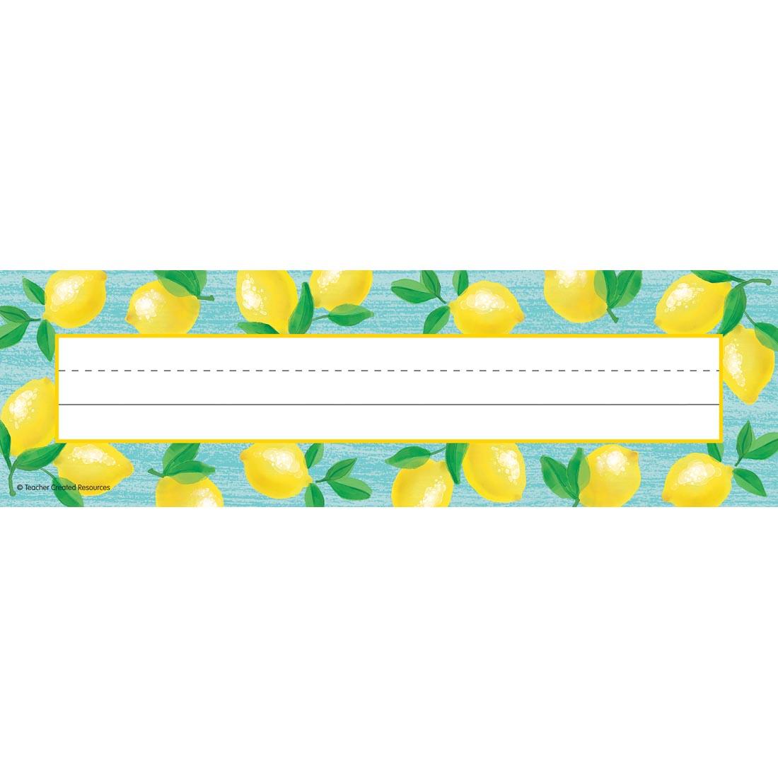 Flat Name Plate from the Lemon Zest collection by Teacher Created Resources