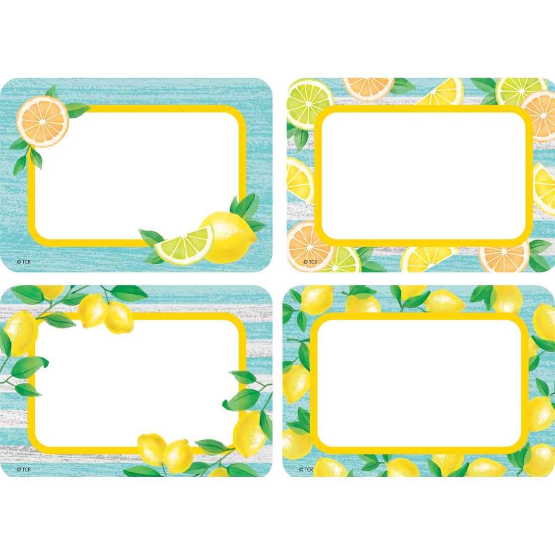 Four Name Tags / Labels from the Lemon Zest collection by Teacher Created Resources