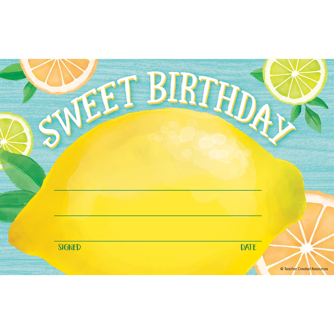 Sweet Birthday Award from the Lemon Zest collection by Teacher Created Resources