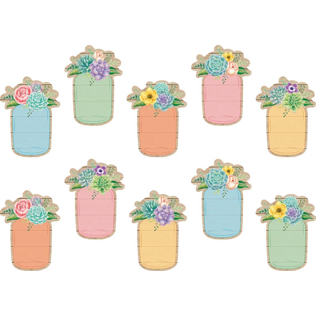 Mason Jars Accents from the Rustic Bloom collection by Teacher Created Resources