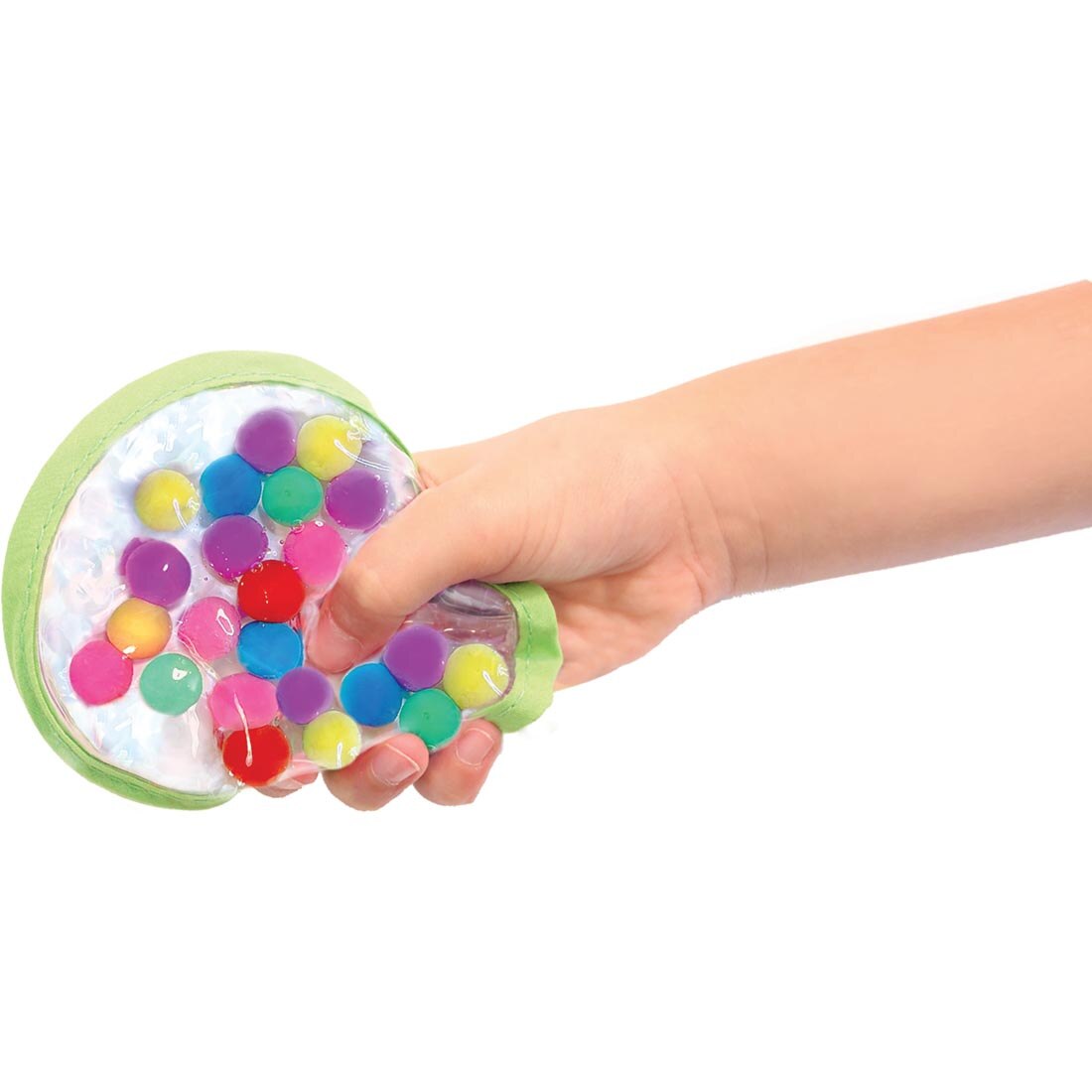 hand holding Sensory Disc filled with squishy stuff