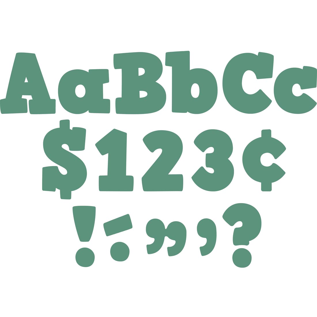 Eucalyptus Green Bold Block 4" Letters Combo Pack By Teacher Created Resources