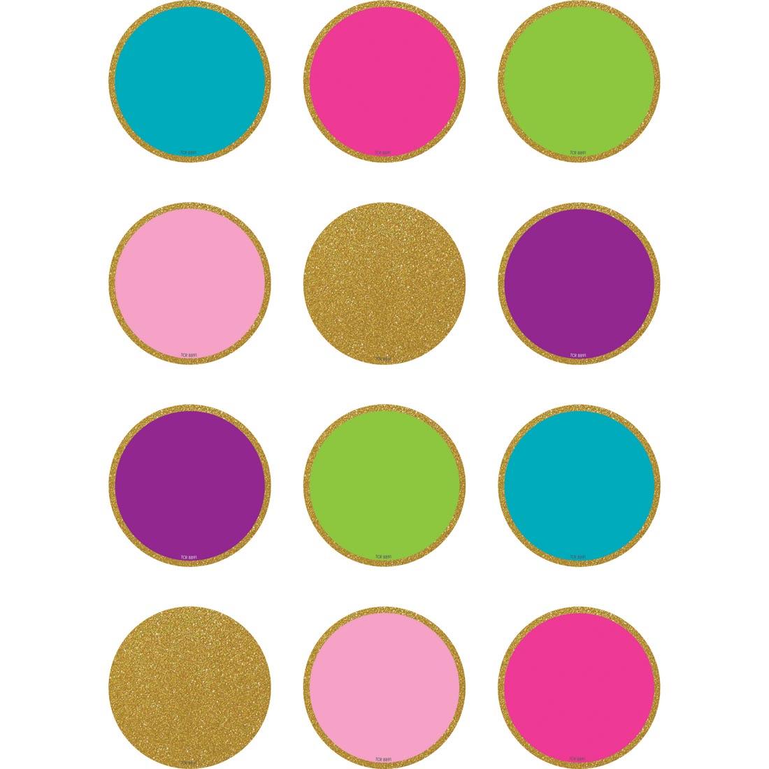 Colorful Circles Mini Accents from the Confetti collection by Teacher Created Resources