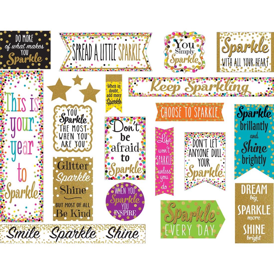 Sparkle and Shine Mini Bulletin Board Set from the Confetti collection by Teacher Created Resources