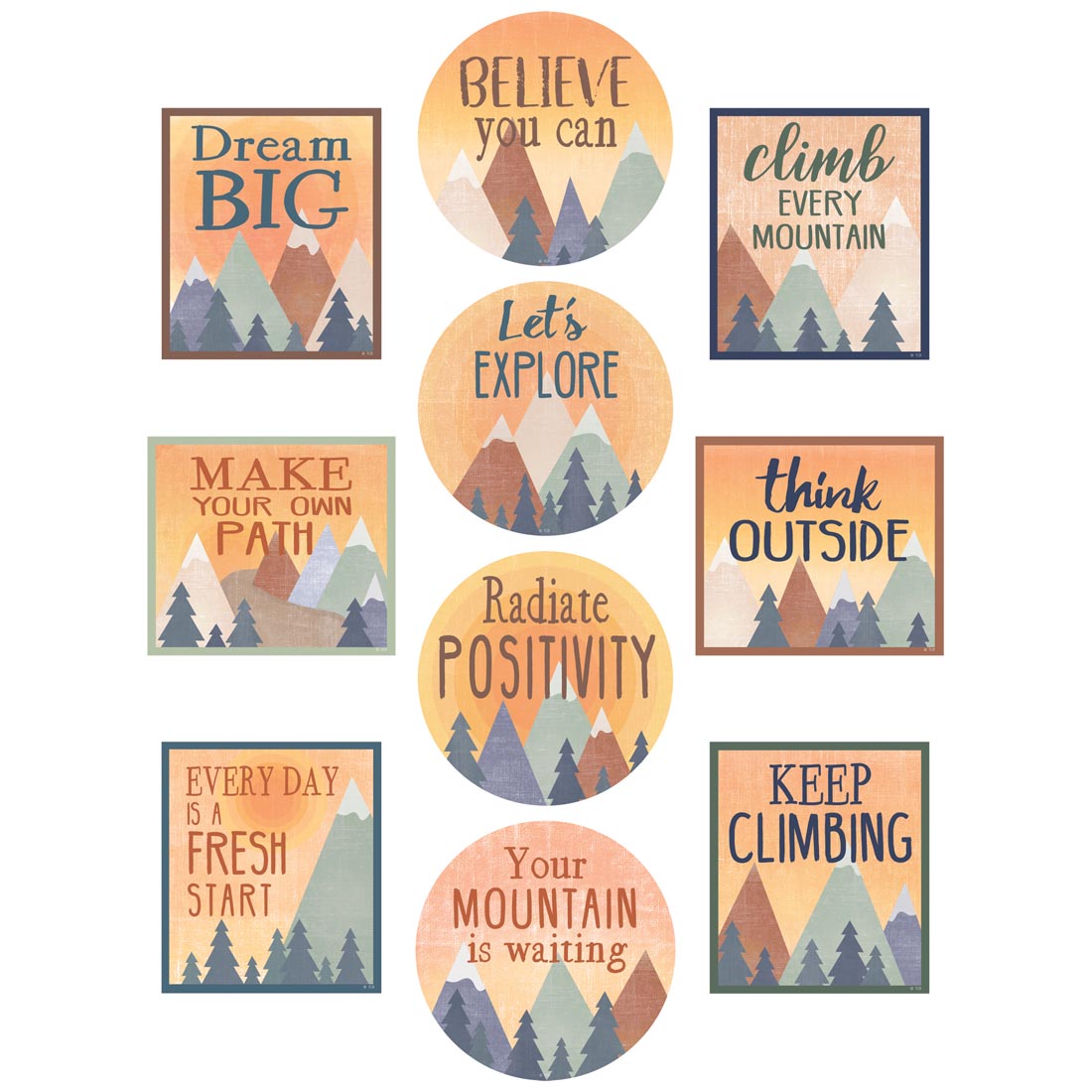 Positive Sayings Accents from the Moving Mountains collection by Teacher Created Resources