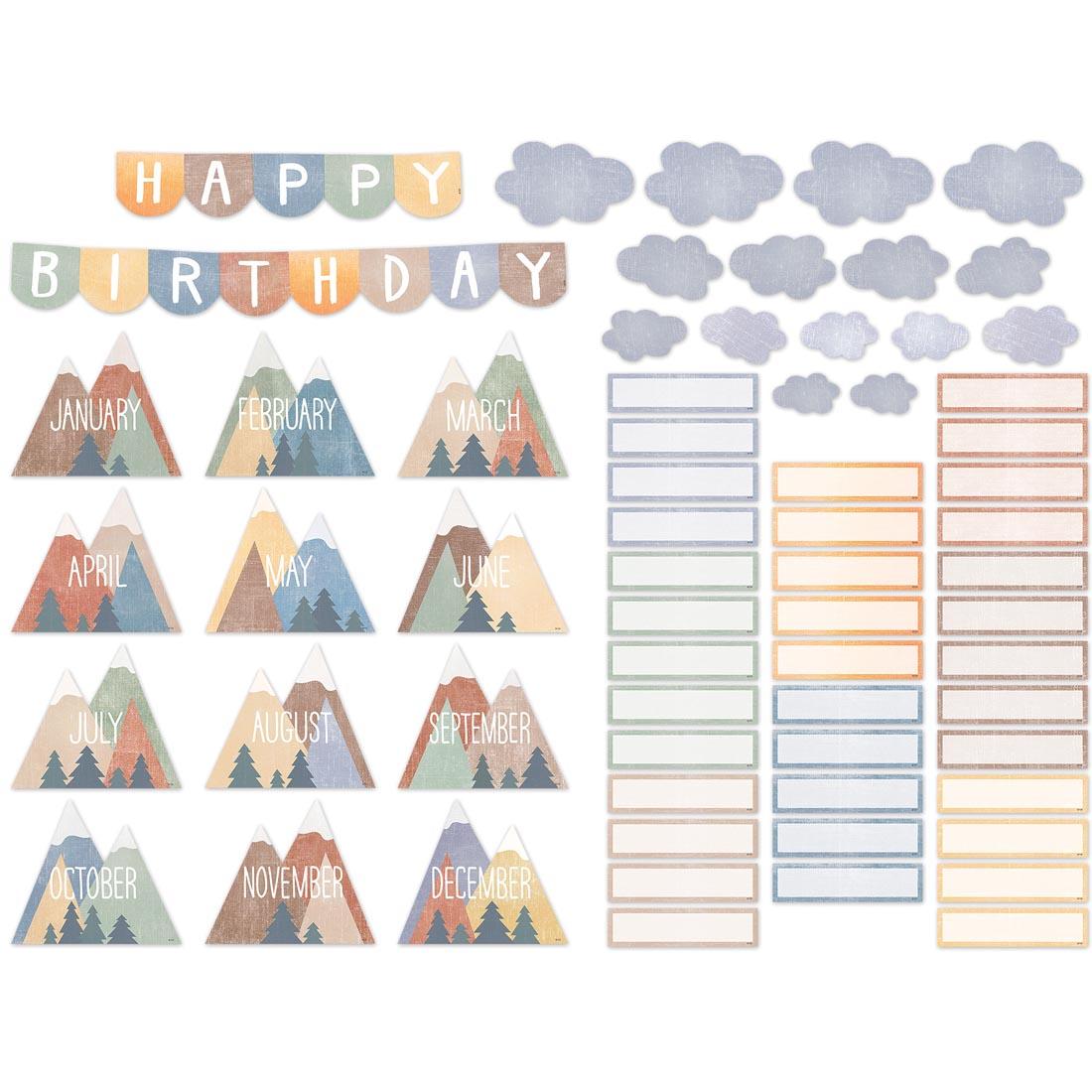 Happy Birthday Mini Bulletin Board Set from the Moving Mountains collection by Teacher Created Resources