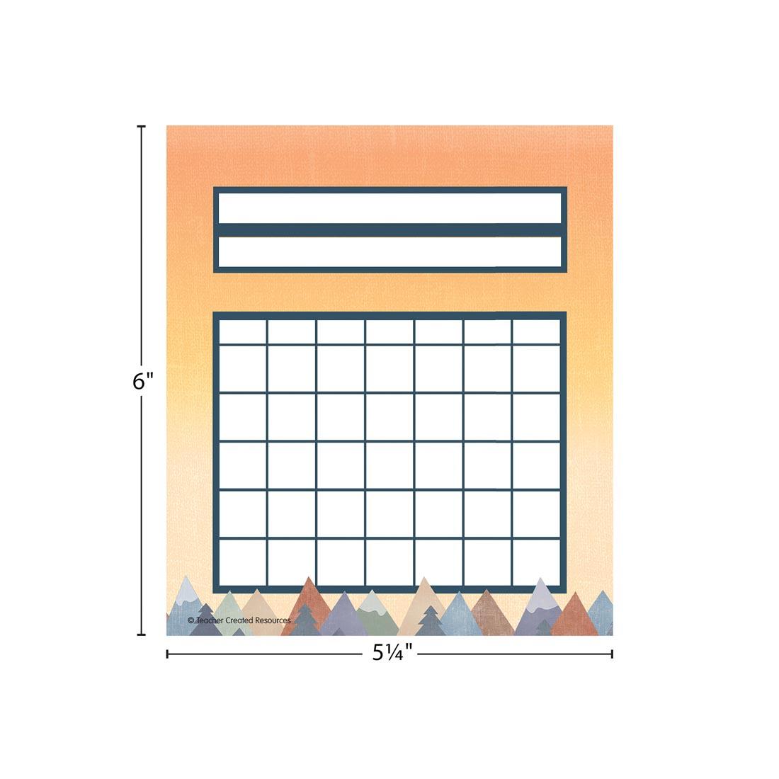 Mini Incentive Chart from the Moving Mountains collection by Teacher Created Resources labeled with measurements 6" x 5-1/4"