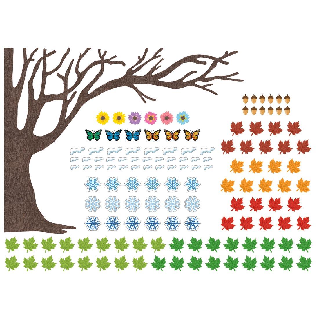 components of Tree for All Seasons Bulletin Board Set By Teacher Created Resources