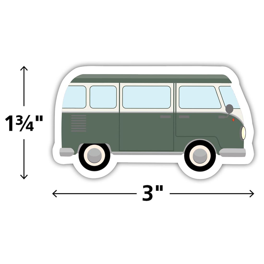 a Road Trip Camper Van Mini Accent from the Moving Mountains collection by Teacher Created Resources labeled with measurements 1-3/4" x 3"