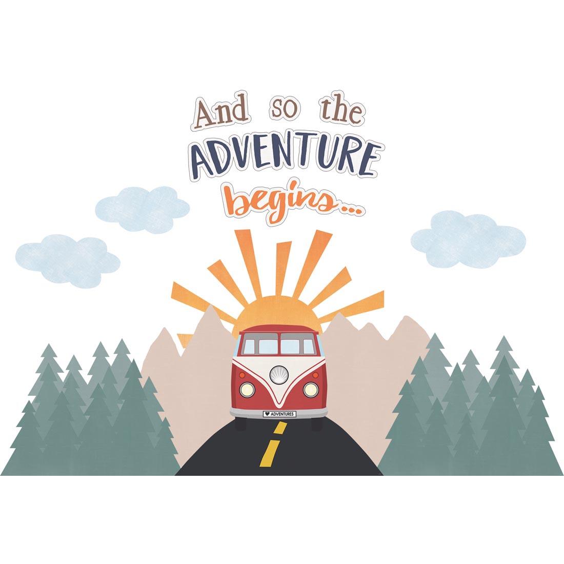 The Adventure Begins Bulletin Board Set from the Moving Mountains Road Trip collection by Teacher Created Resources