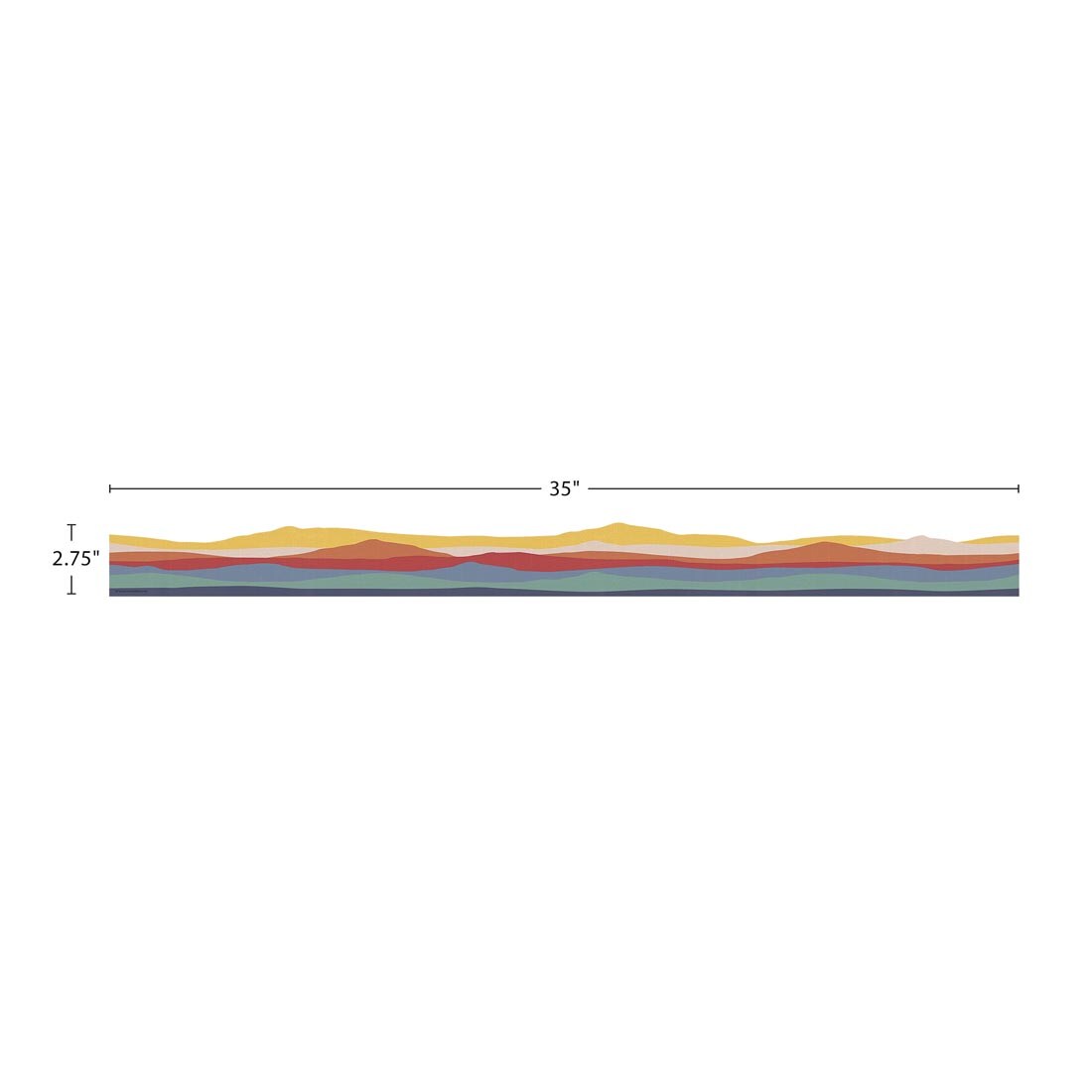 strip of On the Horizon Die-Cut Border Trim from the Moving Mountains Road Trip collection by Teacher Created Resources labeled with the measurements 35" and 2.75"