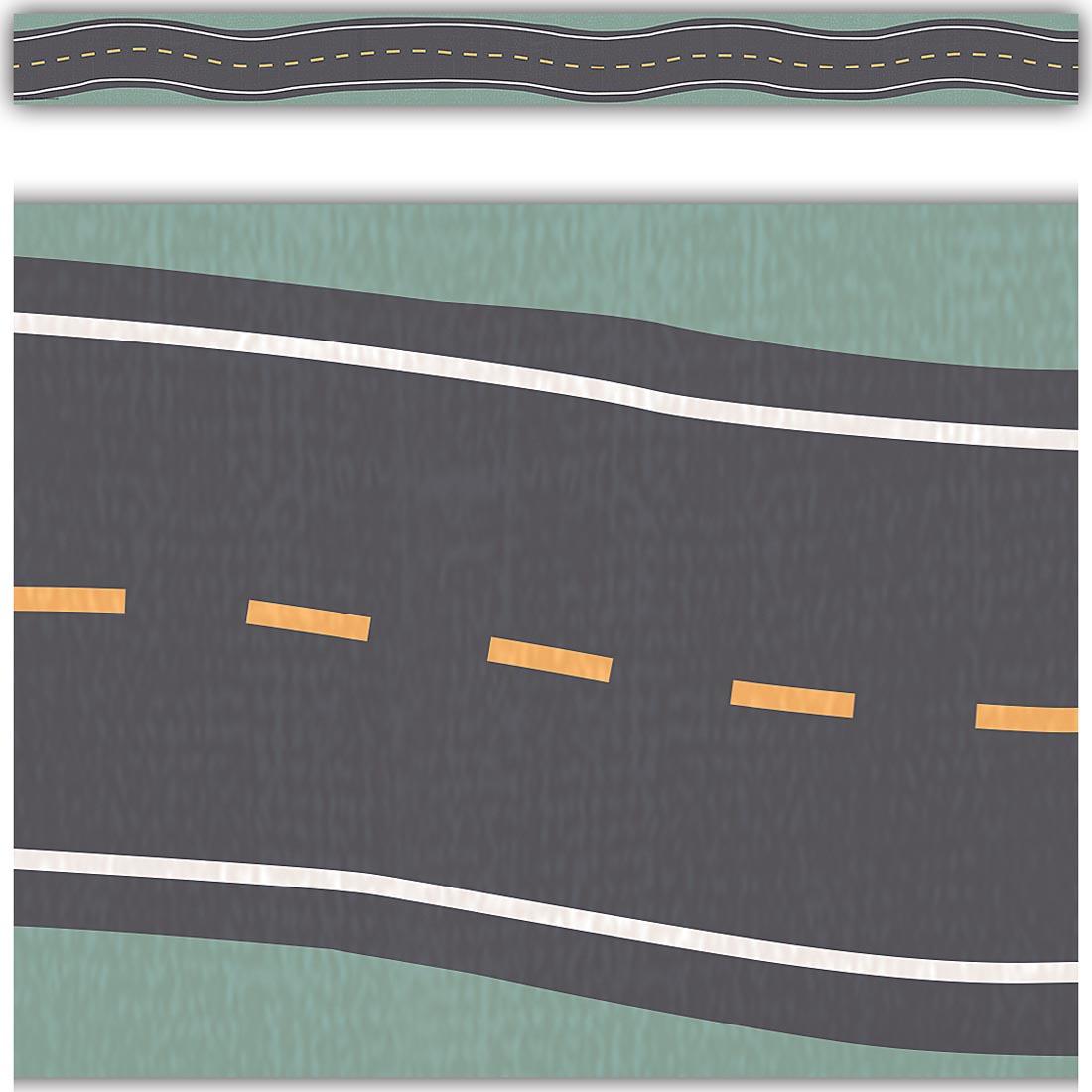 full strip plus closeup of Straight Border Trim from the Moving Mountains Road Trip collection by Teacher Created Resources