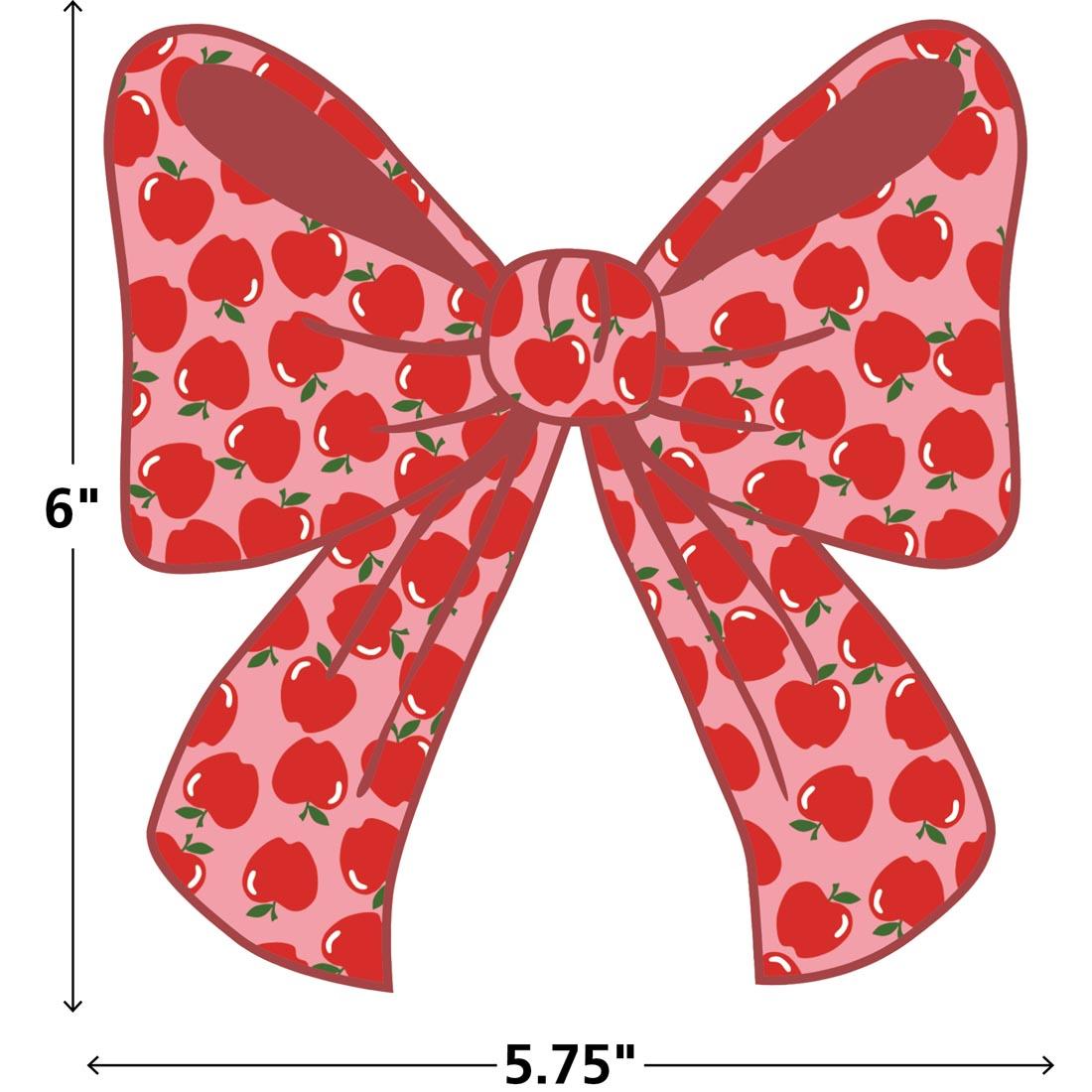 a Bow Accent from the Cool For School collection by Teacher Created Resources labeled with measurements 6" and 5.75"