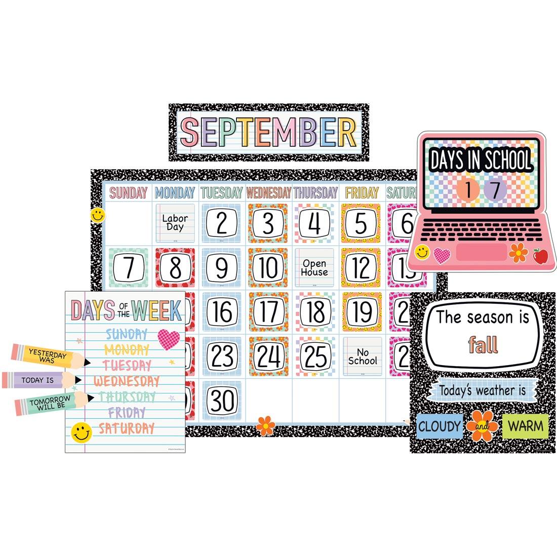 Calendar Bulletin Board Set from the Cool For School collection by Teacher Created Resources