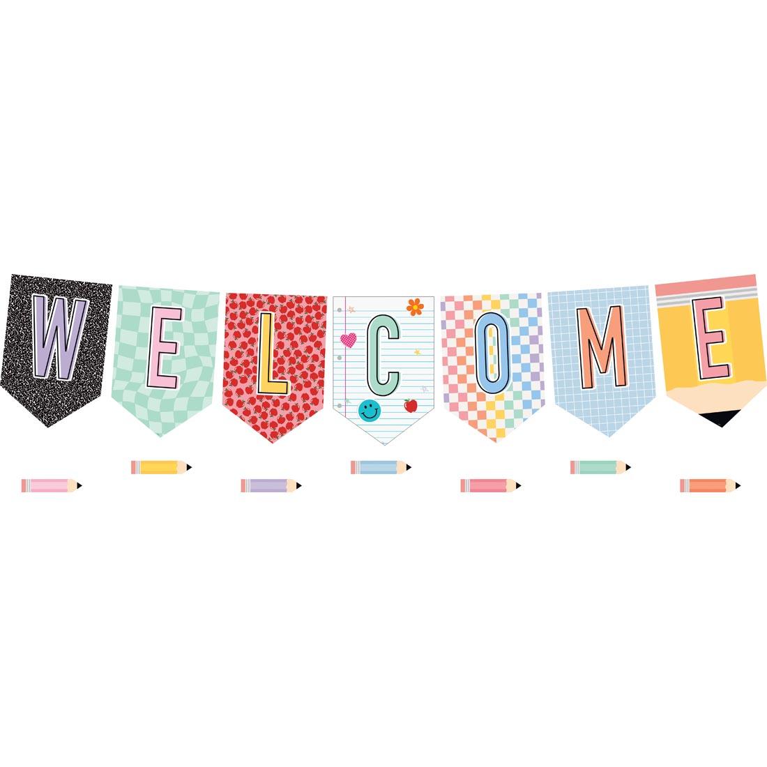 Pennants Welcome Bulletin Board Set from the Cool For School collection by Teacher Created Resources