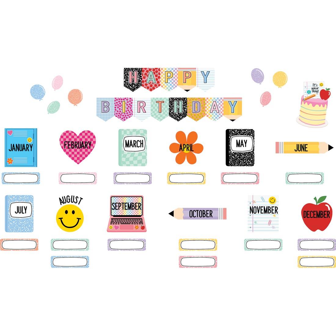 Happy Birthday Mini Bulletin Board Set from the Cool For School collection by Teacher Created Resources