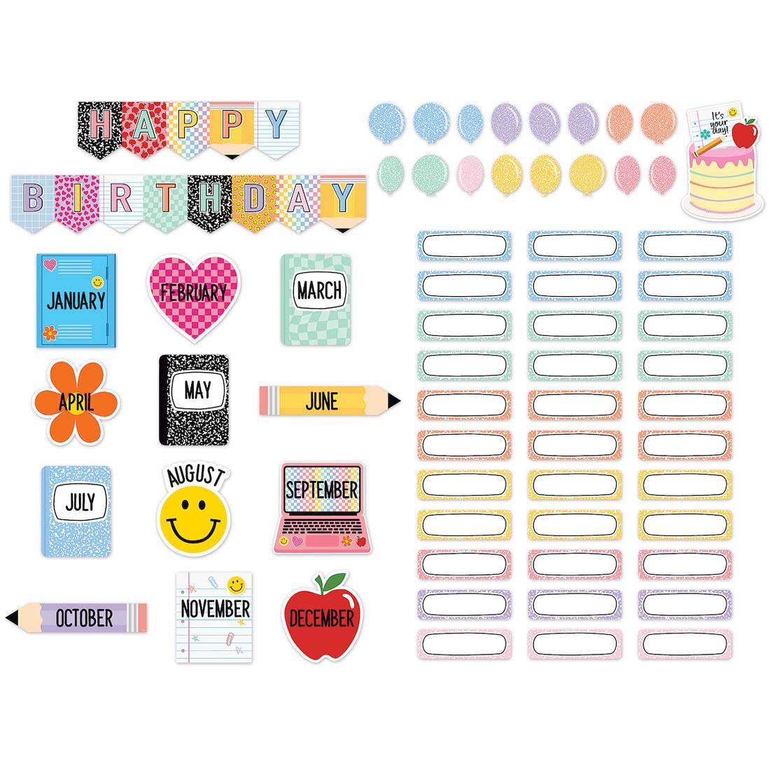 Happy Birthday Mini Bulletin Board Set from the Cool For School collection by Teacher Created Resources