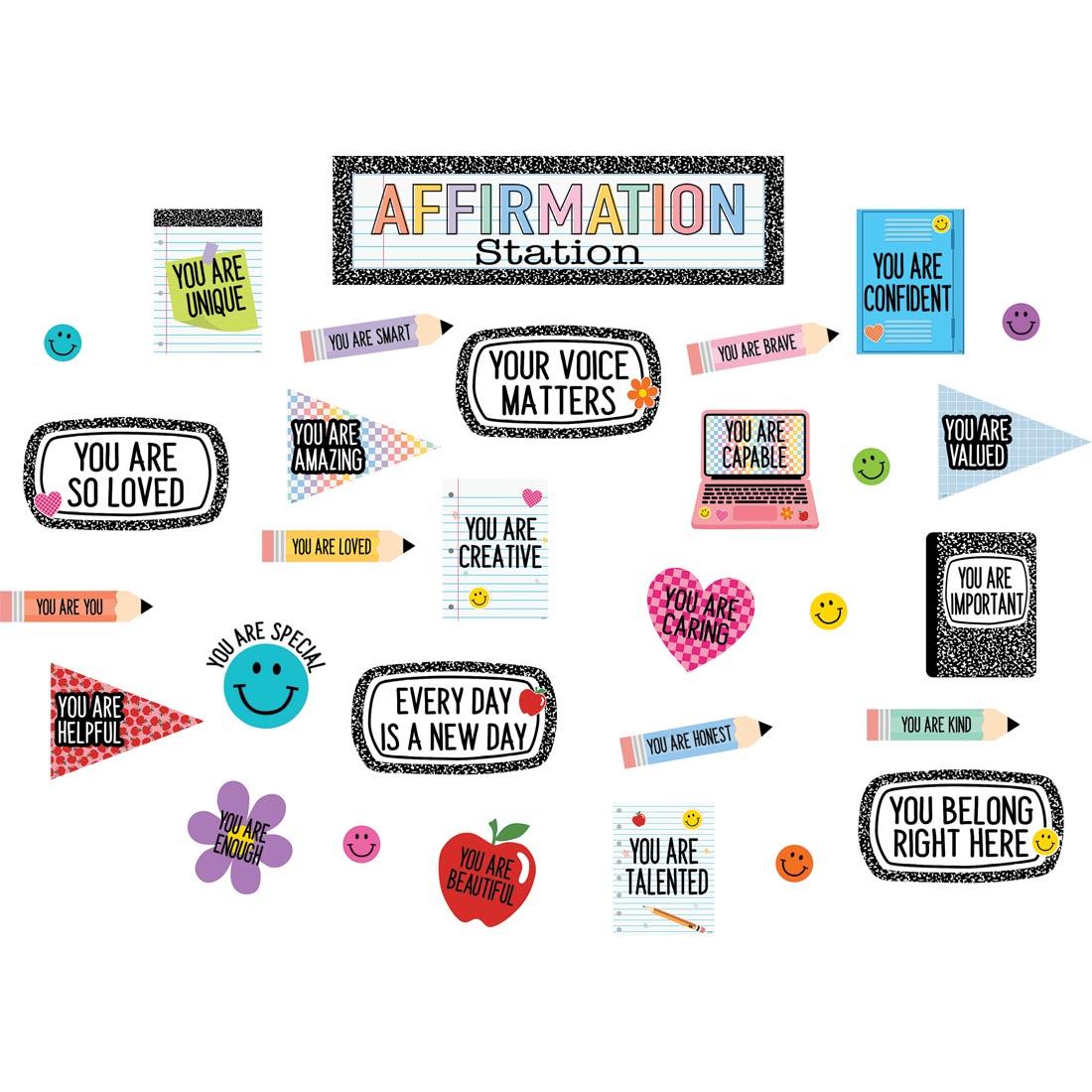 Positive Affirmations Mini Bulletin Board Set from the Cool For School collection by Teacher Created Resources