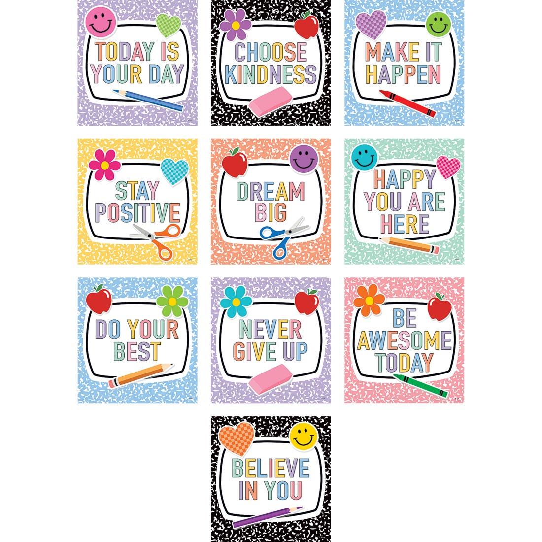 Positive Sayings Accents from the Cool For School collection by Teacher Created Resources
