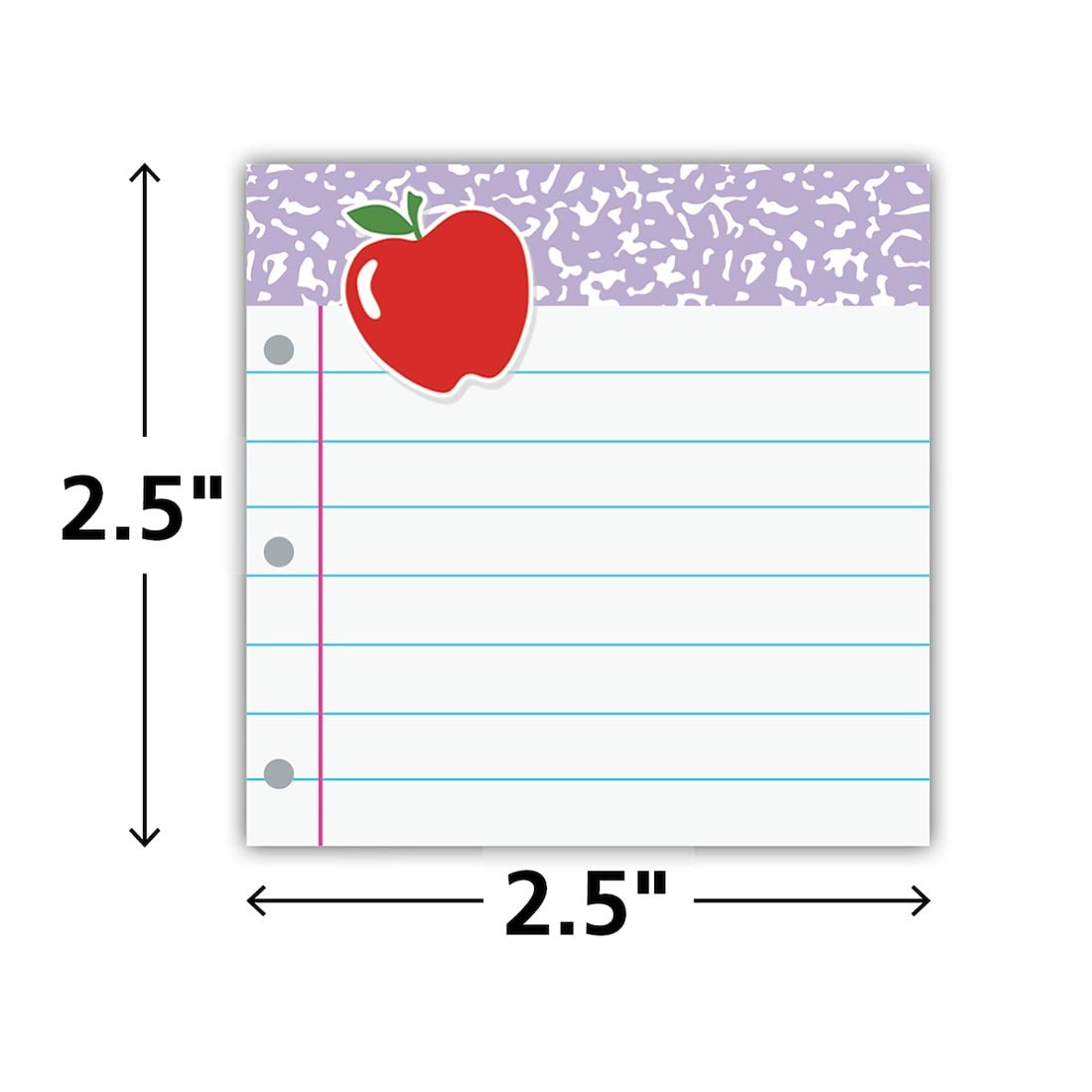 a Mini Accent from the Cool For School collection by Teacher Created Resources labeled with measurements 2.5" and 2.5"