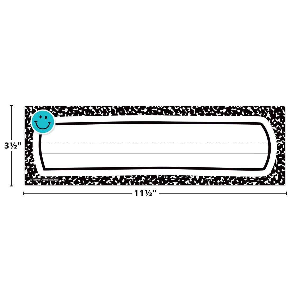 Composition Name Plate from the Cool For School collection by Teacher Created Resources labeled with measurements 3-1/2" and 11-1/2"